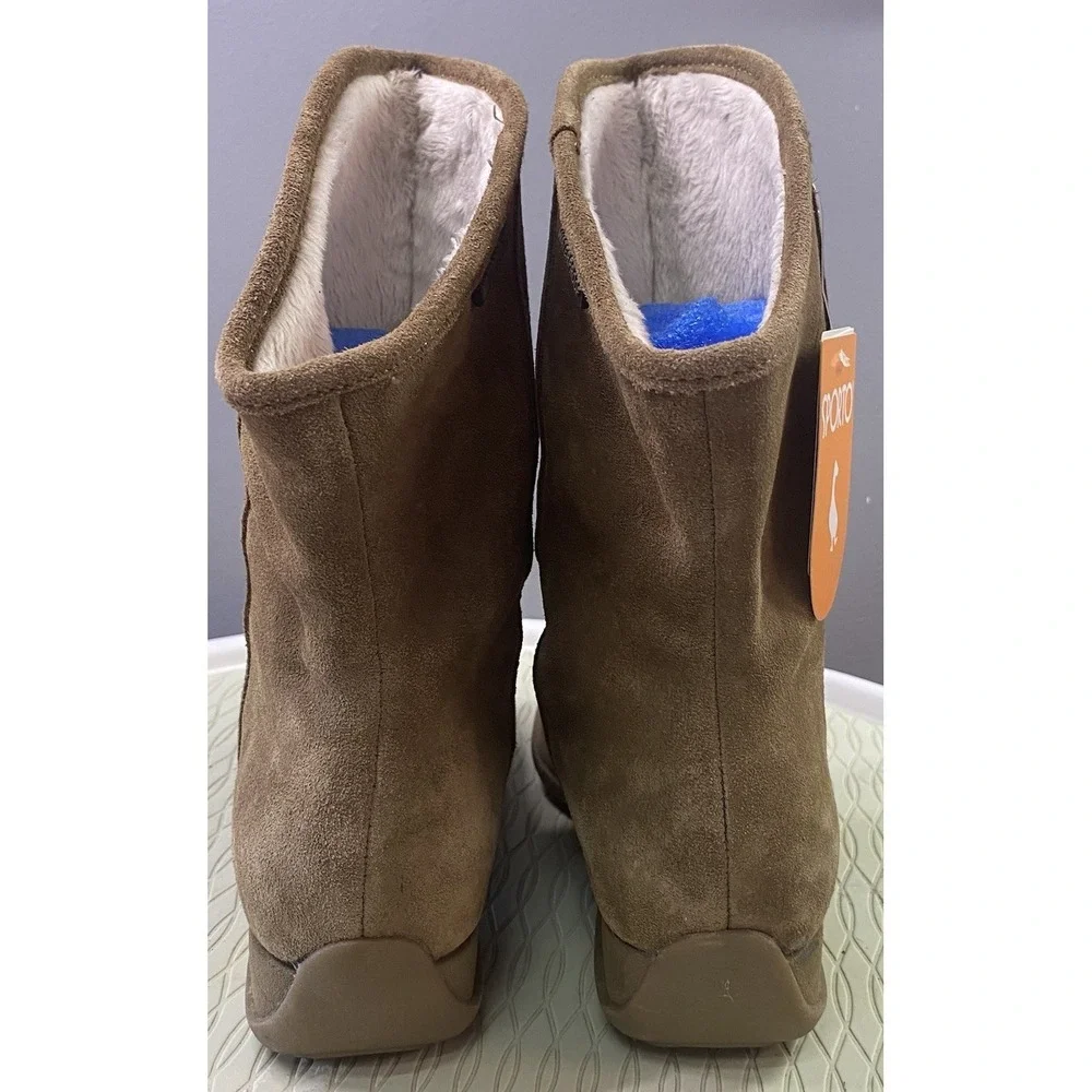Sporto Ella Women Waterproof Winter Suede Leather Fur Inside Brown Boots 6M NWT